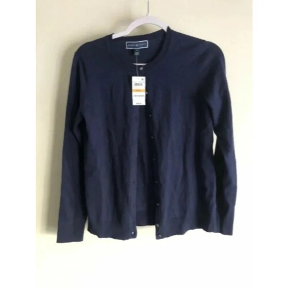 Karen Scott Women’s Jersey Cardigan Long Sleeve Button Up Size Small